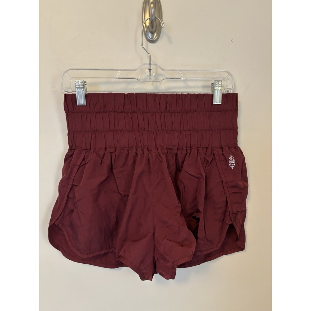 FP Movement Free People The Way Home Shorts High Rise Maroon Medium
